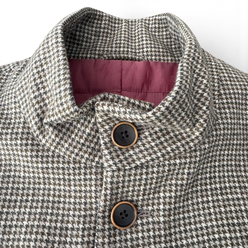 SuitSupply Chester Zip Vest Men L Brown Houndstooth Wool F.lli Ormezzano Italy - Picture 4 of 15